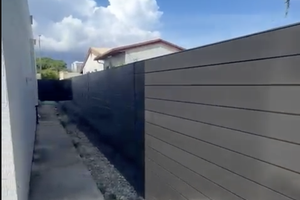 Modern Full-Privacy Horizontal Aluminum Fence & Custom Gate